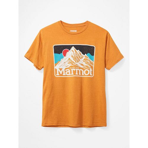 Marmot Clothes Gold NZ - Mountain Peaks T-Shirts Mens NZ3072548